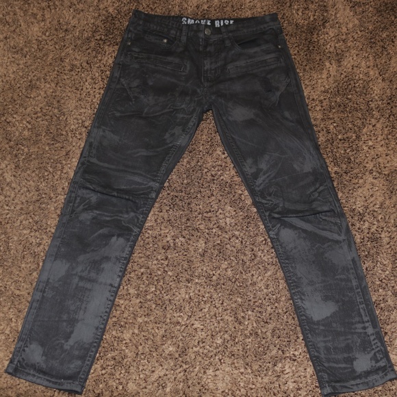 smoke rise denim jeans